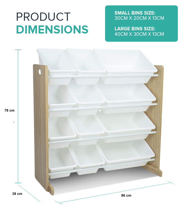Toy Storage Maple with White Bins