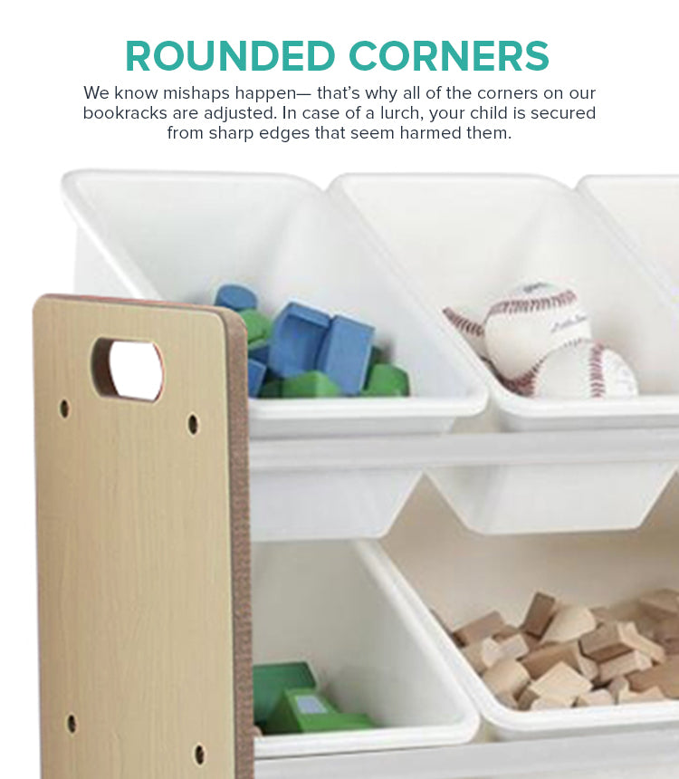 Toy Storage Maple with White Bins