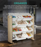 Toy Storage Maple with White Bins
