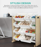 Toy Storage Maple with White Bins