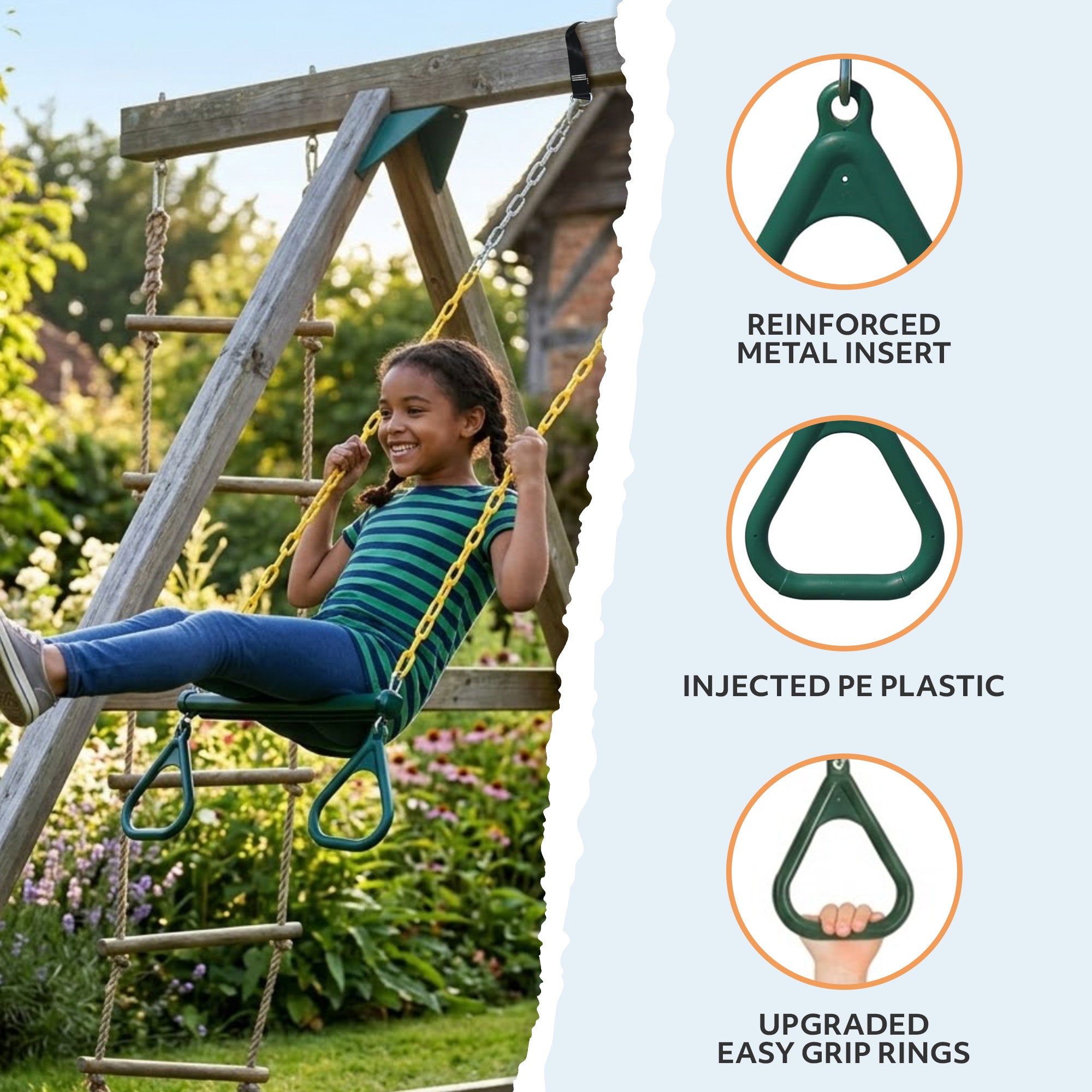 Kids Trapeze Swing with Gym Rings