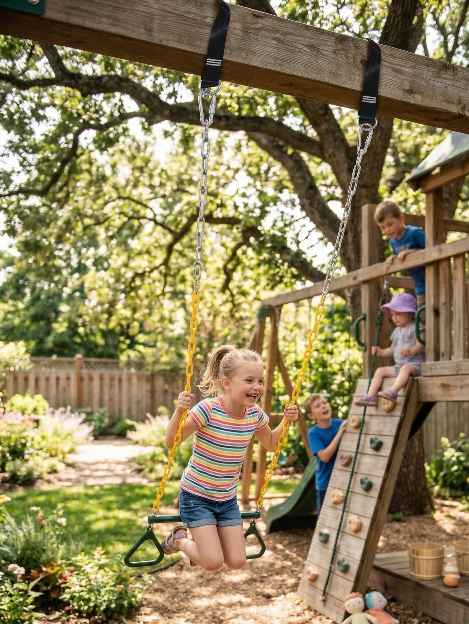 Kids Trapeze Swing with Gym Rings