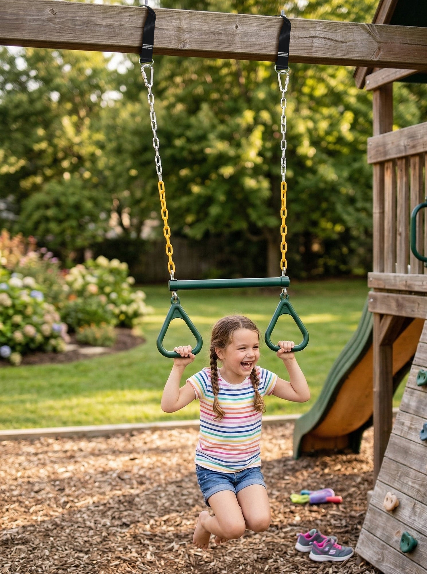 Kids Trapeze Swing with Gym Rings