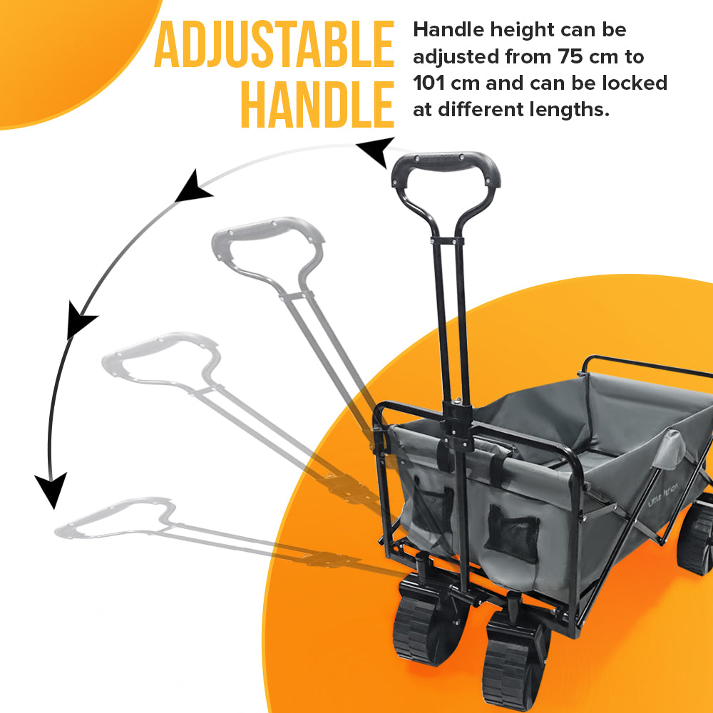 Foldable Beach Wagon Trolley with Big Wheels