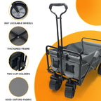 Foldable Beach Wagon Trolley with Big Wheels