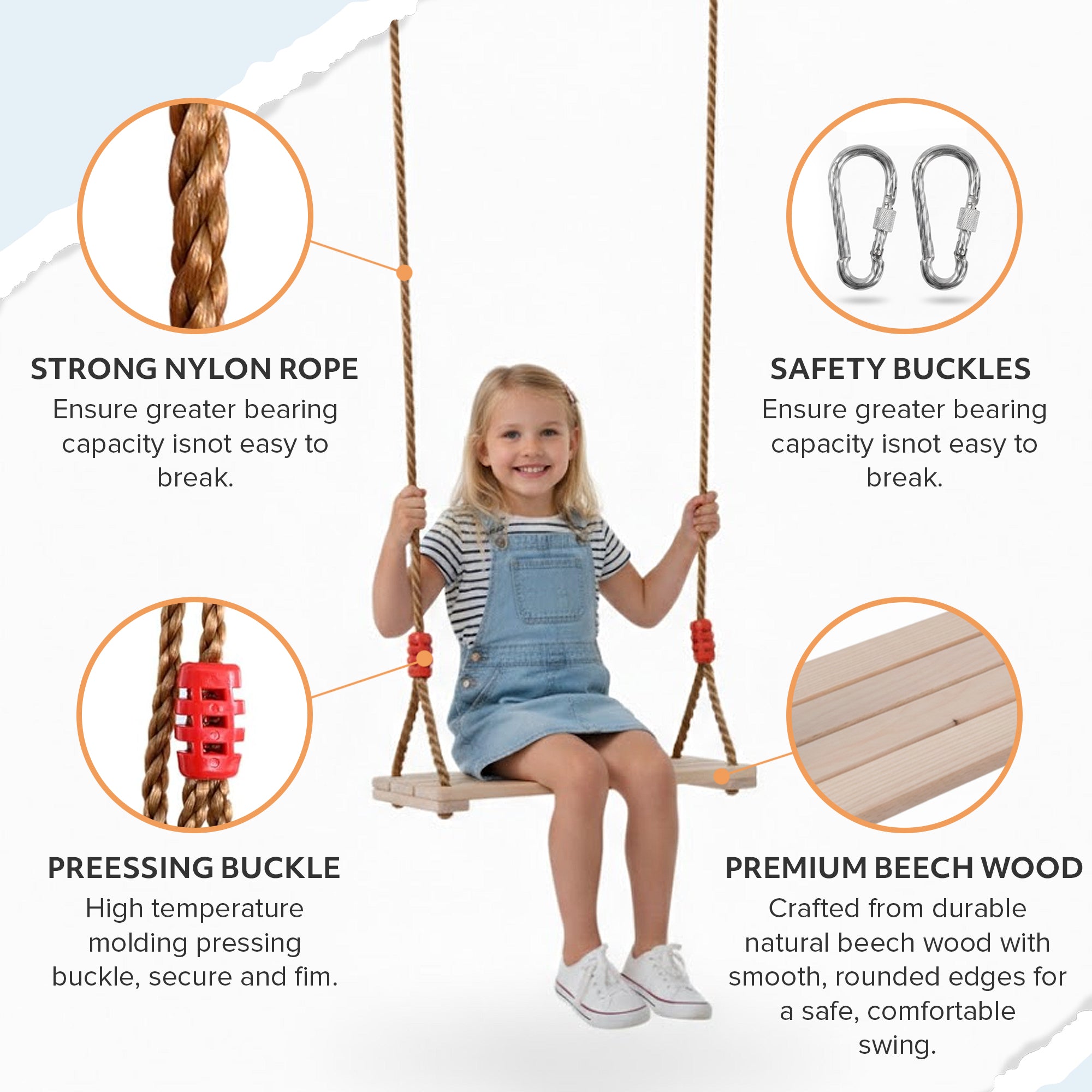 Wood tree swing