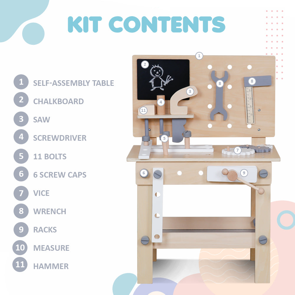 Wooden Work Bench Tool Station
