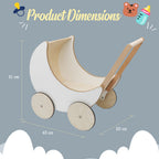 Wooden Moon Doll Pram