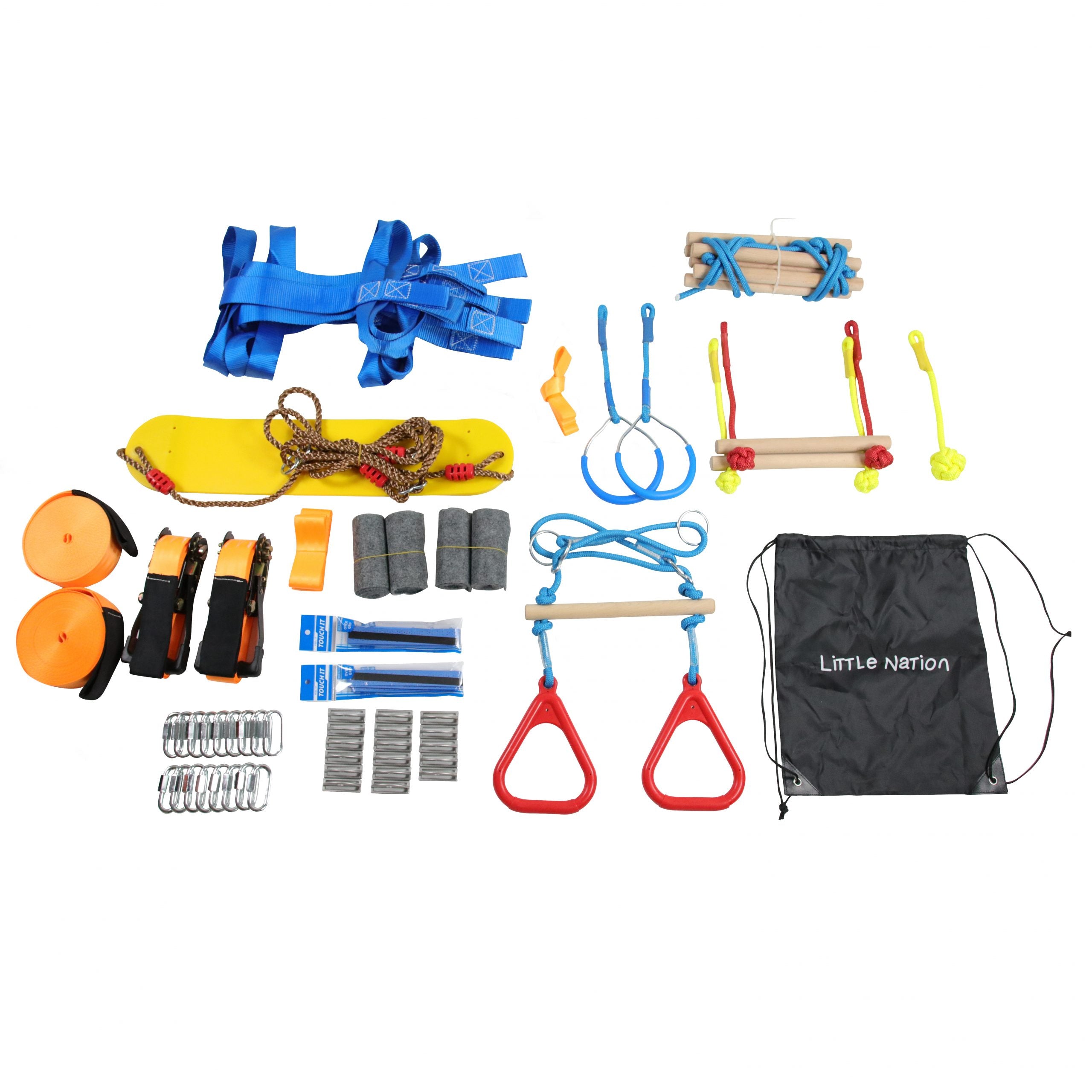 2 x 50ft Slacklines with Ninja Warrior 10pc Obstacle Course