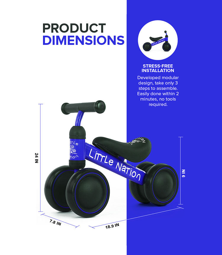 Baby Balance Bike - Blue