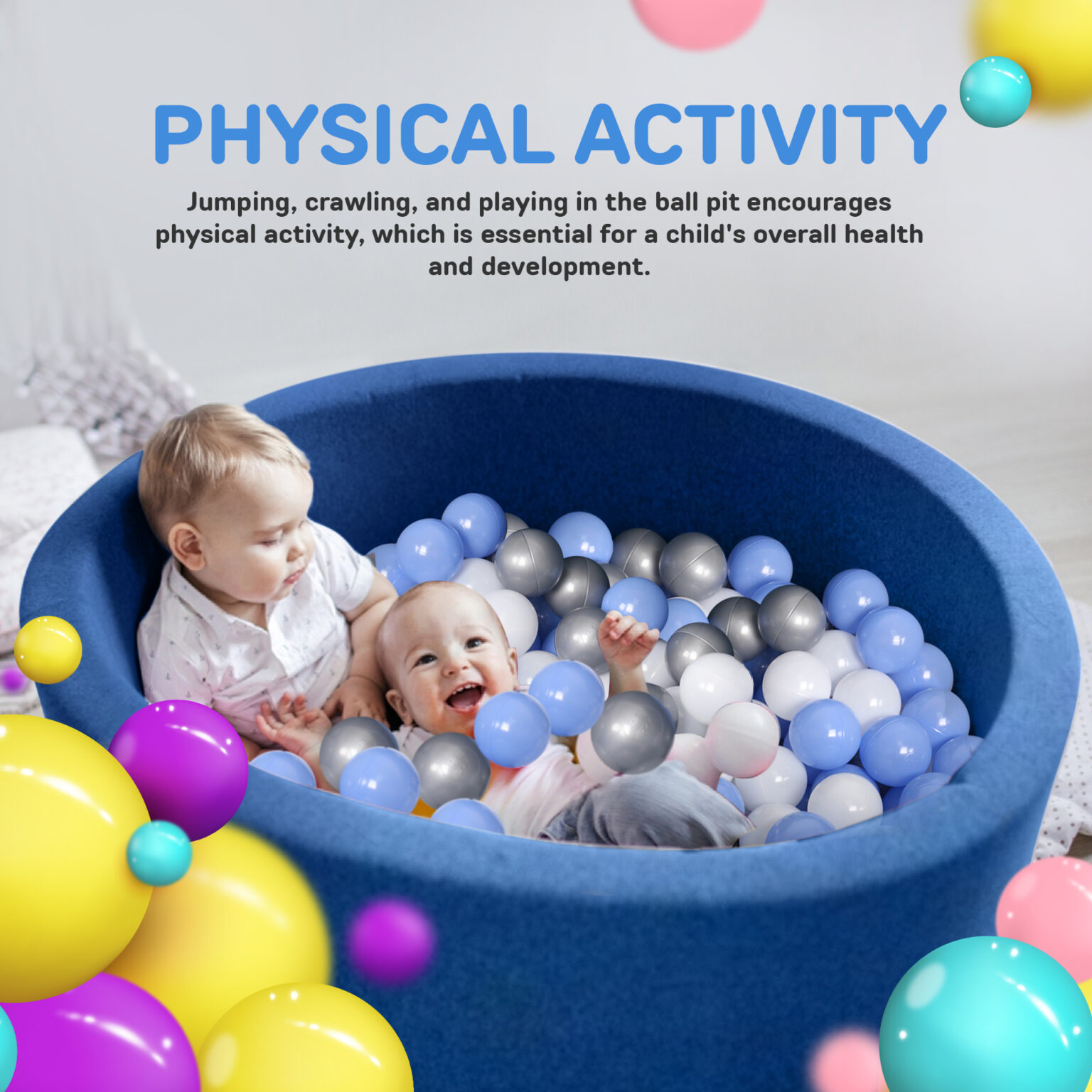 Blue Foam Ball Pit Deluxe (balls not included) – Little Nation | Kids ...